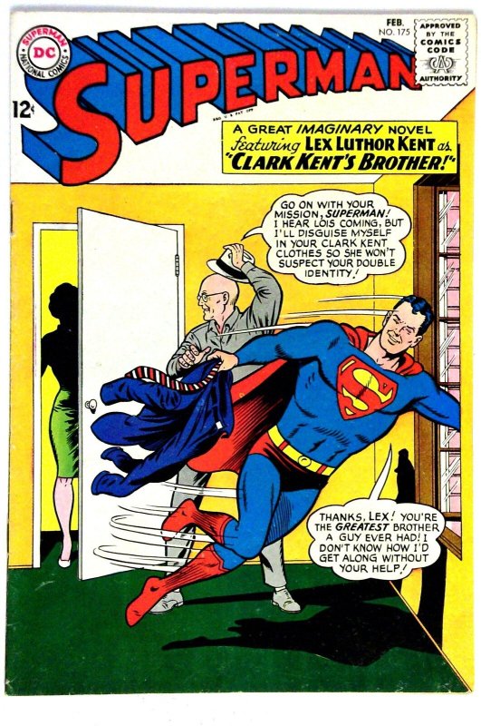 Superman #175 (DC Comics, 1965), raw comic book in VG/FN condition — front cover