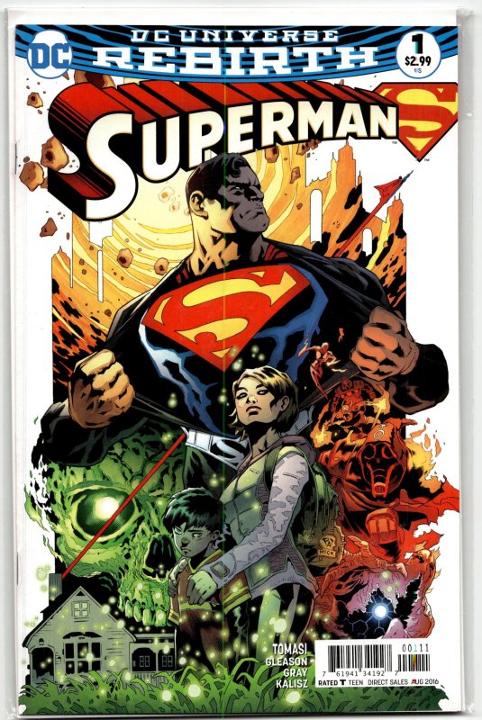 Superman #1 (DC Comics, 2016), raw, ungraded comic book — front cover