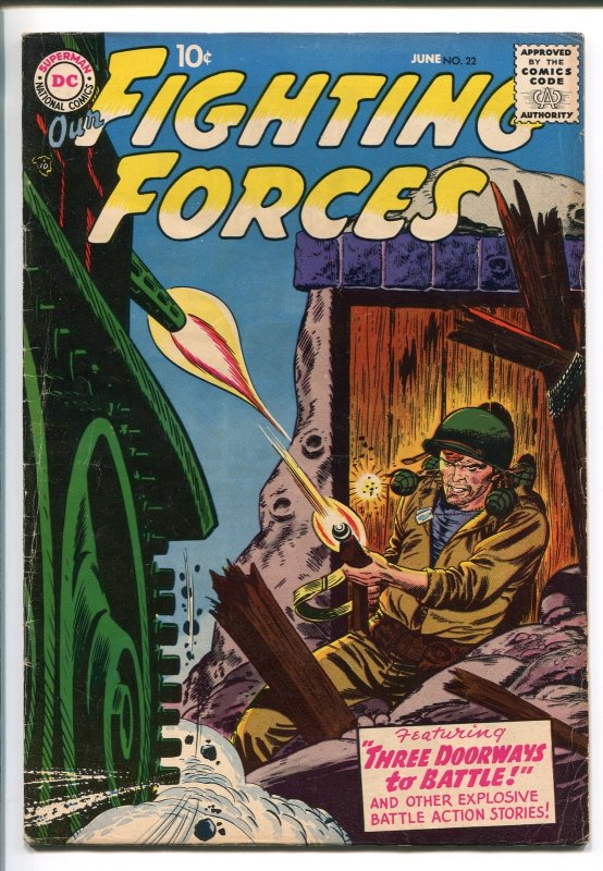 OUR Fighting Forces #22-1957-Dc-Silver Age-Elusive-Joe KUBERT-fn (DC Comics), raw, ungraded comic book — front cover
