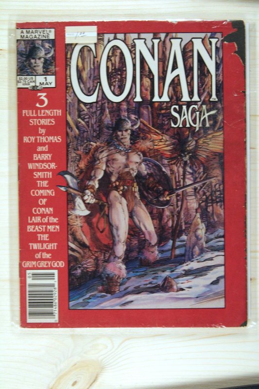 Conan Saga #1 (Marvel Comics, 1987), raw comic book in FN+ 6.5 condition — front cover