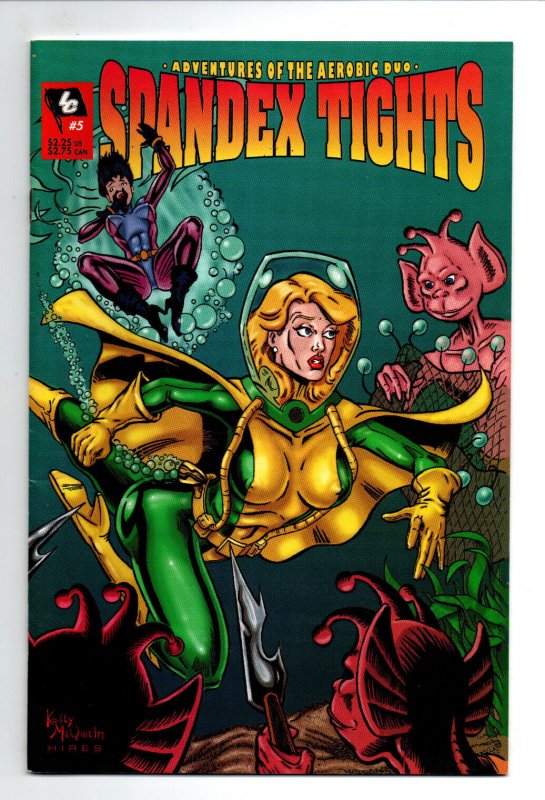 Spandex Tights #5 (1995), raw comic book in VF/NM condition — front cover