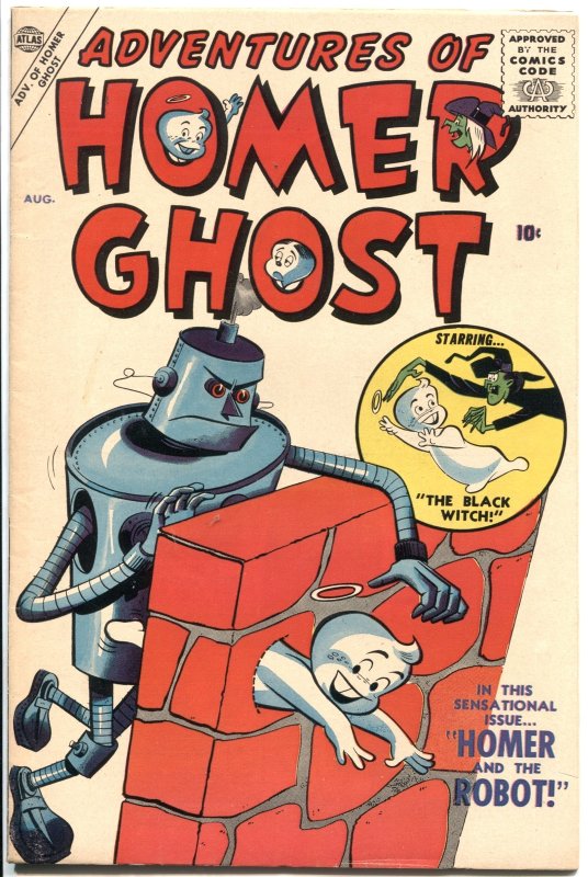 Adventures of Homer Ghost #2 (Atlas Comics, 1957), raw comic book in VF- condition — front cover