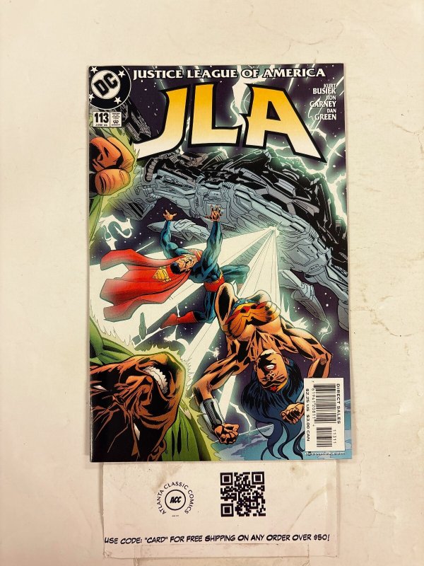 JLA #113 (DC Comics, 2005), raw comic book in NM condition — front cover