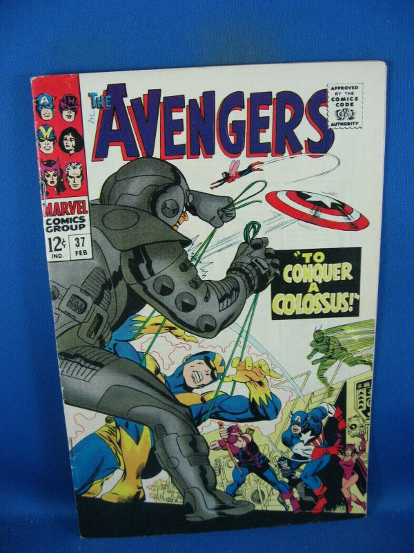 The Avengers #37 (Marvel Comics, 1967), raw comic book in VF+ condition — front cover