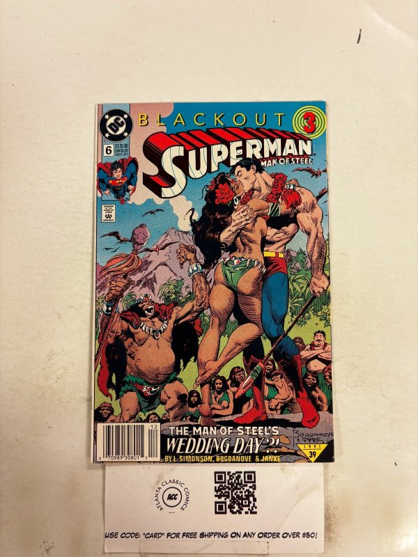 Superman Man of Steel #6 (DC Comics, 1992), raw comic book in NM condition — front cover