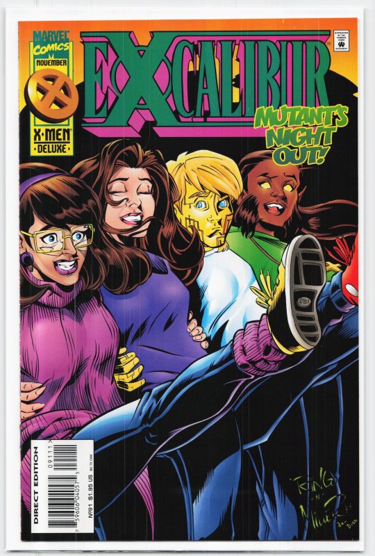 Excalibur #91 (Marvel Comics, 1995), raw, ungraded comic book — front cover