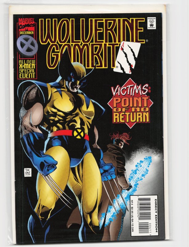 Wolverine/Gambit: Victims #4 (Marvel Comics, 1995), raw, ungraded comic book — front cover