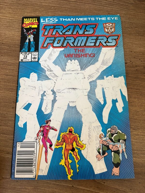 Transformers #73 (Marvel Comics), raw comic book in FN/VF condition — front cover