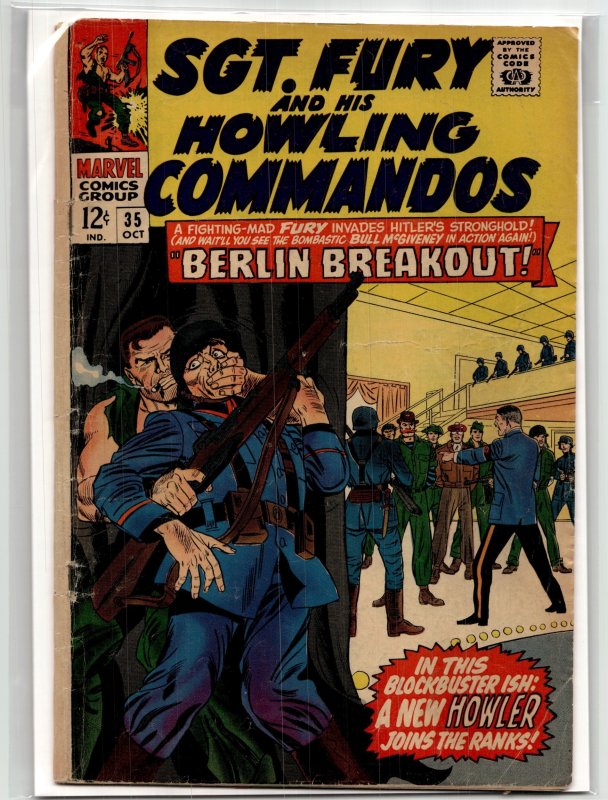 Sgt. Fury #35 (Marvel Comics, 1966), raw, ungraded comic book — front cover