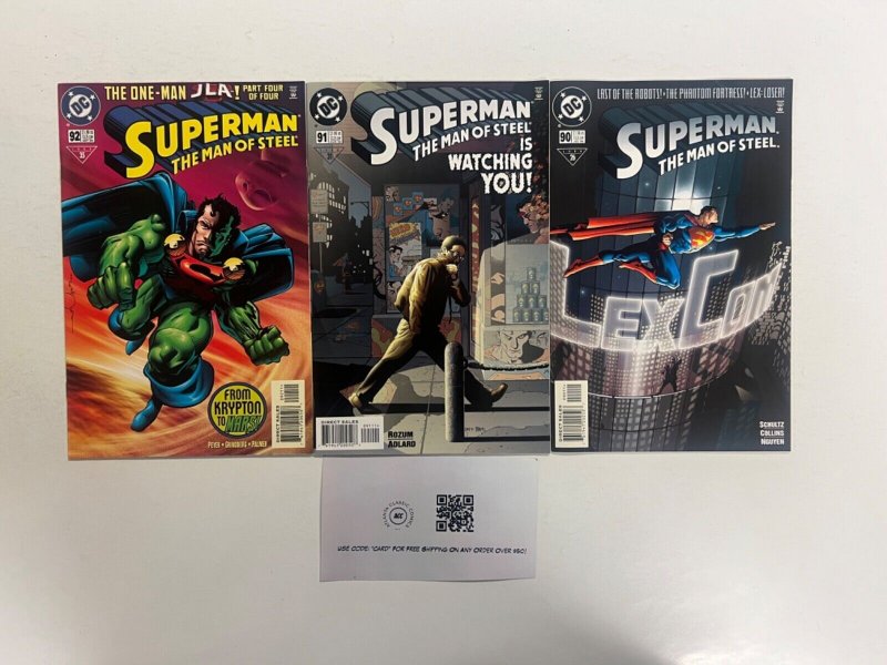 3 Superman DC Comic Books #90, raw, ungraded comic book — front cover