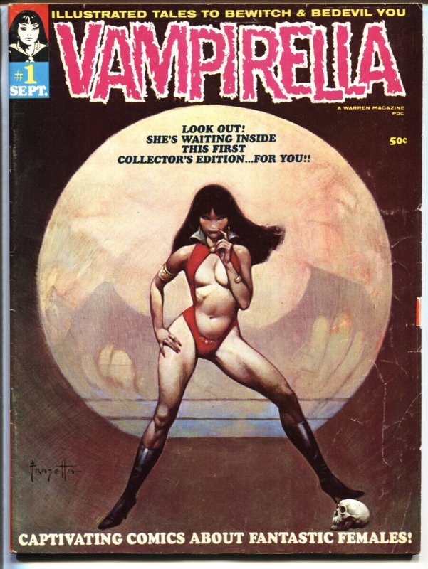 Vampirella #1-1969 Frazetta Neal Adams-1st Appearance- Warren Magazine (Dynamite Entertainment, 1969), raw, ungraded comic book — front cover