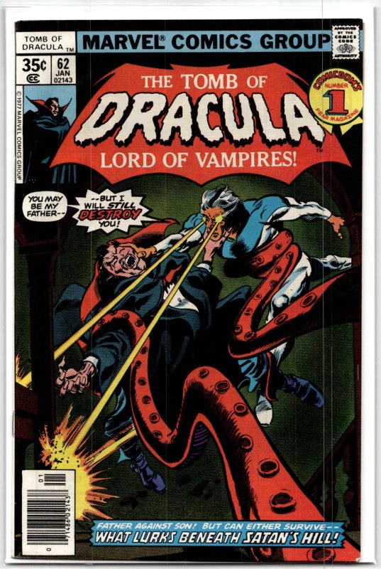 Tomb of Dracula #62 (Marvel Comics, 1978), raw, ungraded comic book — front cover