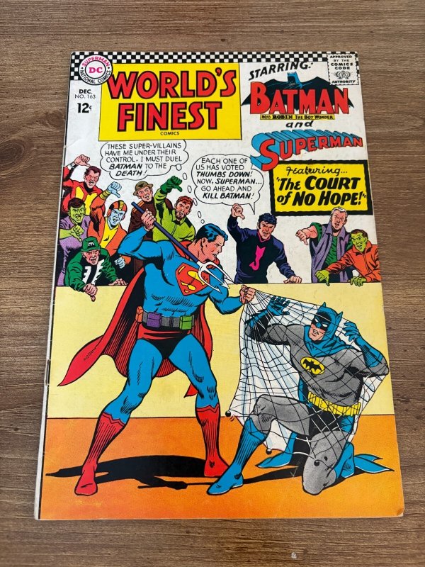World's Finest Comics #163 (DC Comics), raw comic book in VF condition — front cover