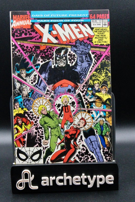 X-Men Annual #14 (Marvel Comics, 1990), raw comic book in VF+ condition — front cover