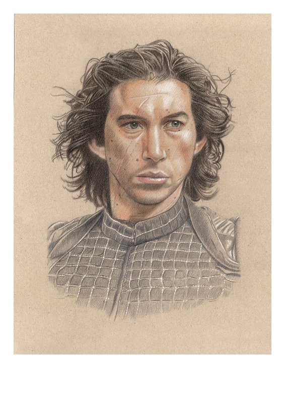 Kylo REN (Adam Driver), High-quality A4 Lithograph. Signed: Miguel Alfaro, raw, ungraded comic book — front cover