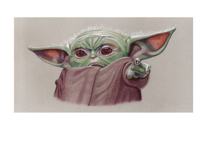 Baby Yoda (Grogu), High-quality A4 Lithograph. Signed by Artist: Miguel Alfaro, raw, ungraded comic book — front cover