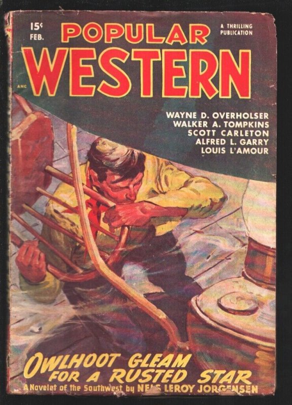 Pulp: Popular Western 2/1948-A. Leslie Ross Cover Art-Louis L'Amour-Walter a..., raw, ungraded comic book — front cover