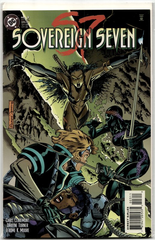 Sovereign Seven #3 (DC Comics, 1995), raw, ungraded comic book — front cover