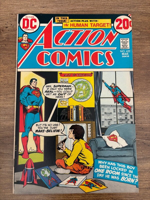 Action Comics #422 (DC Comics, 1973), raw comic book in VF condition — front cover