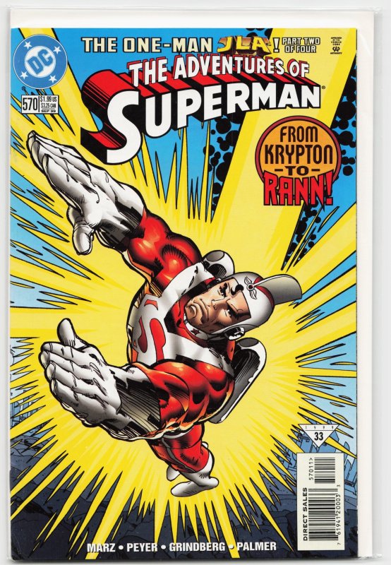 Adventures of Superman #570 (DC Comics, 1999), raw, ungraded comic book — front cover