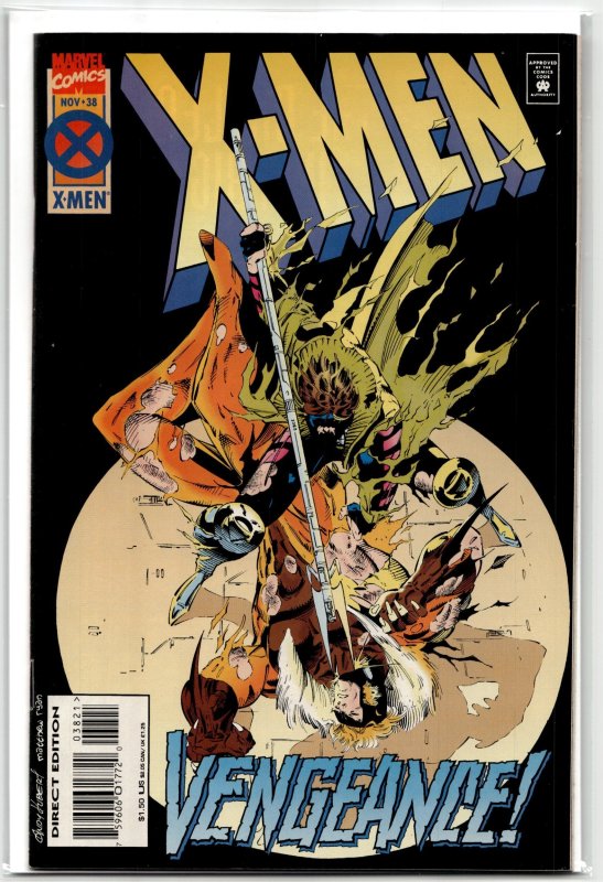 X-Men #38 (Marvel Comics, 1994), raw, ungraded comic book — front cover