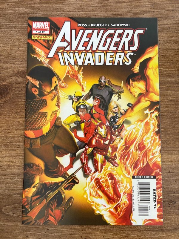 Lot of 12 Avengers Invaders Marvel Comics #1 2 3 4 5 6 7 8 9 10 11 12 NM 14 J319, raw comic book in NM condition — front cover
