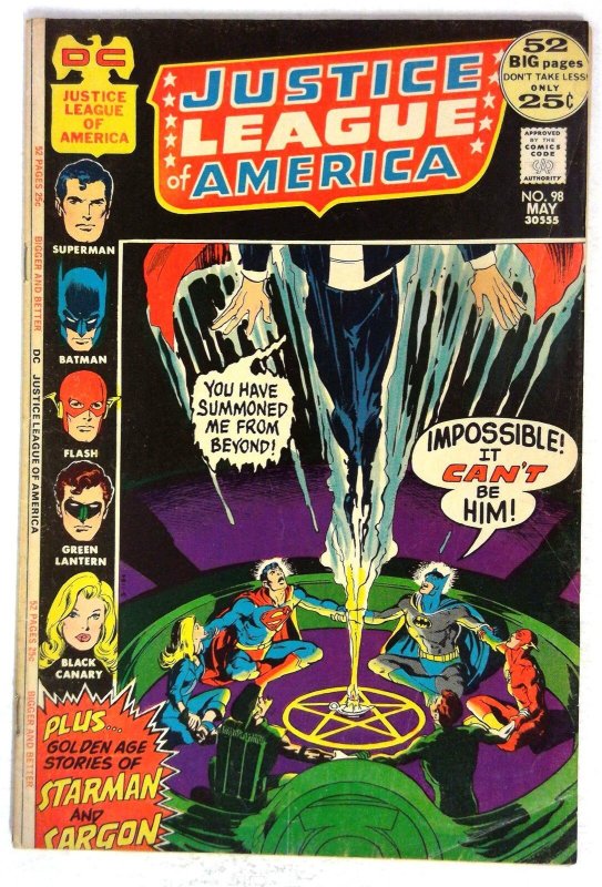 Justice League of America #98 (DC Comics), raw, ungraded comic book — front cover