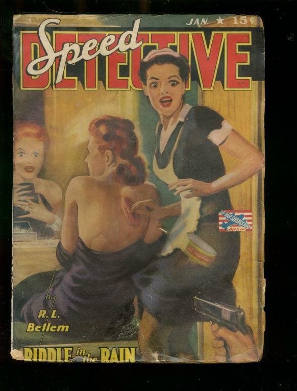 Speed Detective Stories #1 (1943), raw comic book in VG condition — front cover