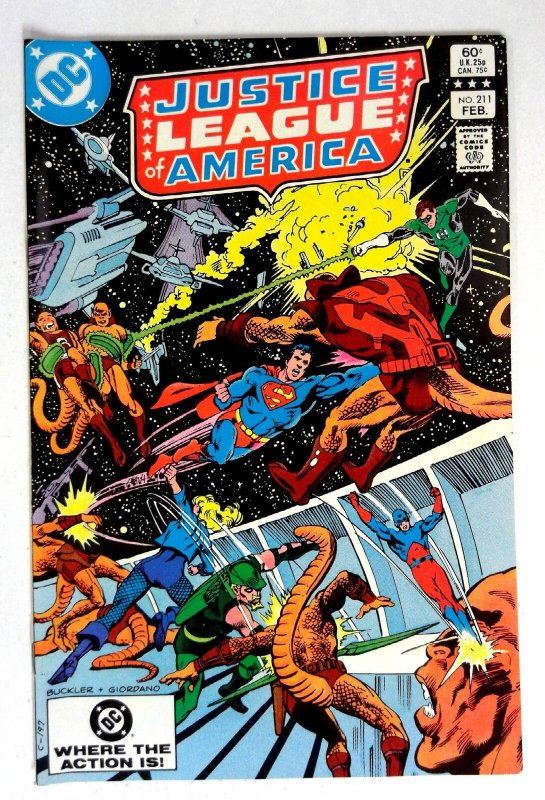 Justice League of America #211 (DC Comics, 1983), raw comic book in NM- condition — front cover