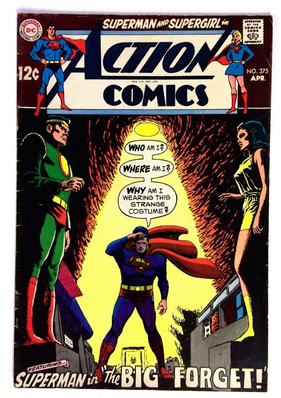 Action Comics #375 (DC Comics, 1969), raw comic book in VG+ condition — front cover