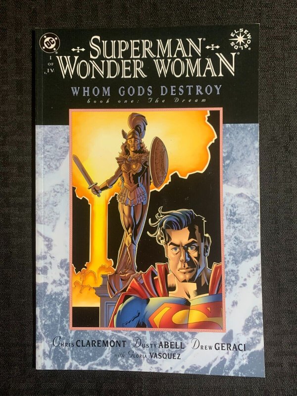 1997 Superman Wonder Woman Whom Gods Destroy #1 (DC Comics, 1997), raw comic book in VF 8.0 condition — front cover