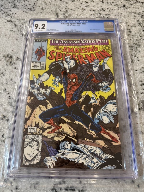 Amazing Spider-Man #322 (Marvel Comics, 1989), CGC 9.2 graded comic book, Universal Blue label — front cover in its holder