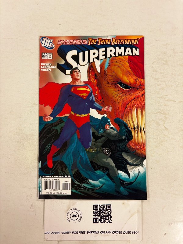 Superman #668 (DC Comics), raw comic book in NM condition — front cover