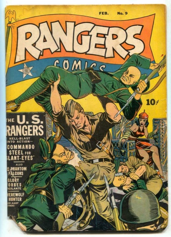 Rangers #9 (Fiction House, 1942), raw, ungraded comic book — front cover