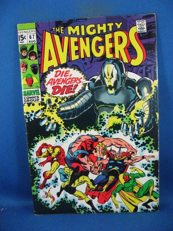 Avengers #67 (Marvel Comics, 1969), raw comic book in VF condition — front cover