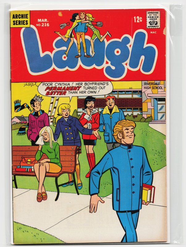 Laugh #216 (Archie Comics, 1969), raw, ungraded comic book — front cover
