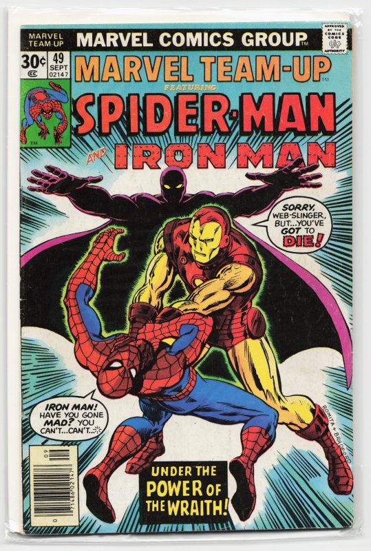 Marvel Team-Up #49 (Marvel Comics, 1976), raw, ungraded comic book — front cover
