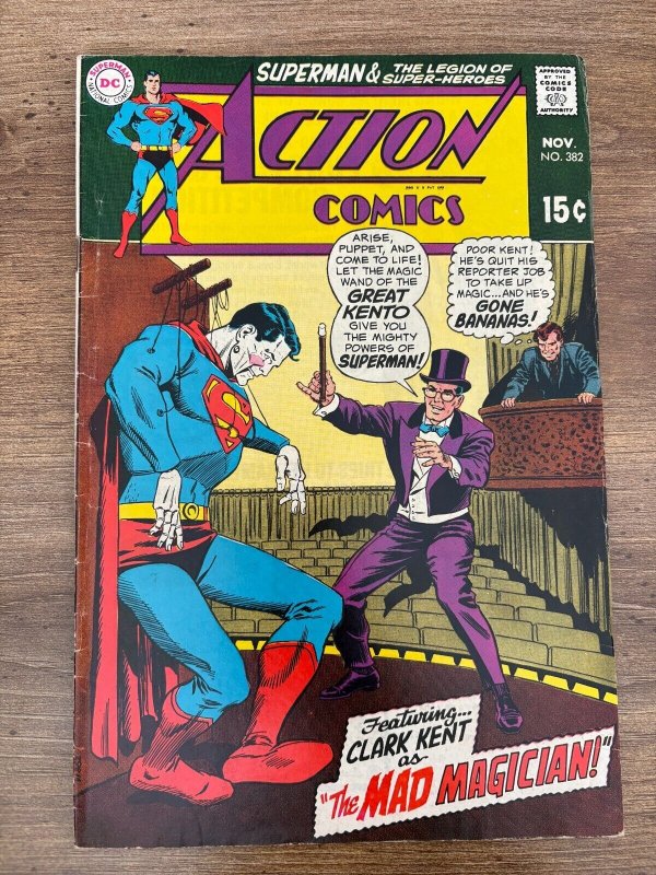 Action Comics #382 (DC Comics, 1969), raw comic book in FN condition — front cover