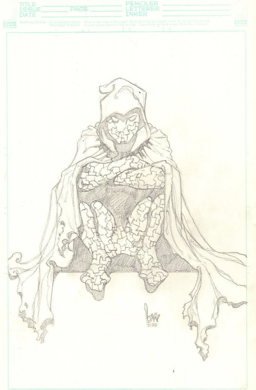 Ragman DC Hooded Hero Pencil Art - 2020 Signed art by Bill Willingham (DC Comics, 2020), raw, ungraded comic book — front cover