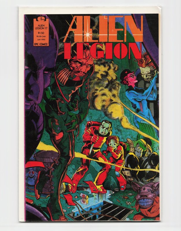 Alien Legion #17 (Marvel Comics, 1990), raw, ungraded comic book — front cover