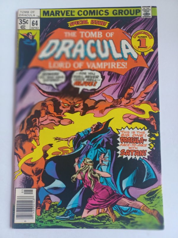Tomb of Dracula #64 (Marvel Comics, 1978), raw comic book in VF/NM condition — front cover