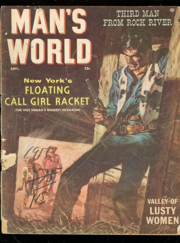 Mag: Man's World-9/1956-Valley of Lusty Women-Lou Marchetti Fr, raw comic book in FR condition — front cover
