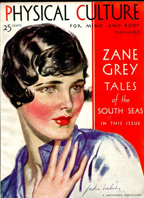 Pulp: Physical Culture 2/1931-Zane Grey-pulp Thrills-Good Girl Art Cover-FR/G, raw comic book in FR condition — front cover
