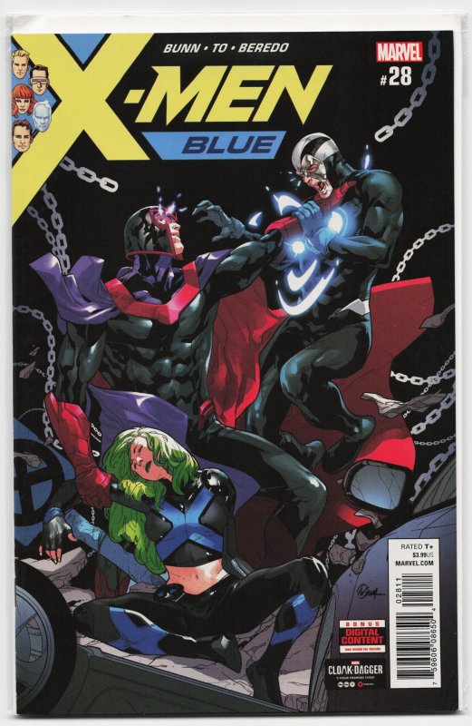 X-Men: Blue #28 (Marvel Comics, 2018), raw, ungraded comic book — front cover