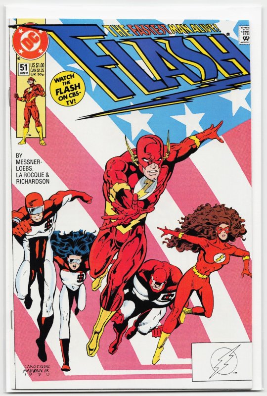 The Flash #51 (DC Comics, 1991), raw, ungraded comic book — front cover
