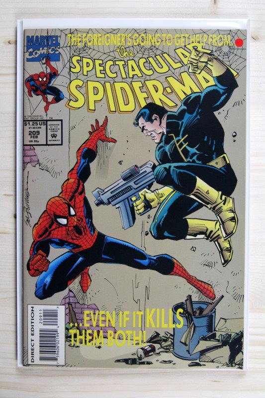 The Spectacular Spider-Man #209 (Marvel Comics, 1994), raw comic book in NM- 9.2 condition — front cover