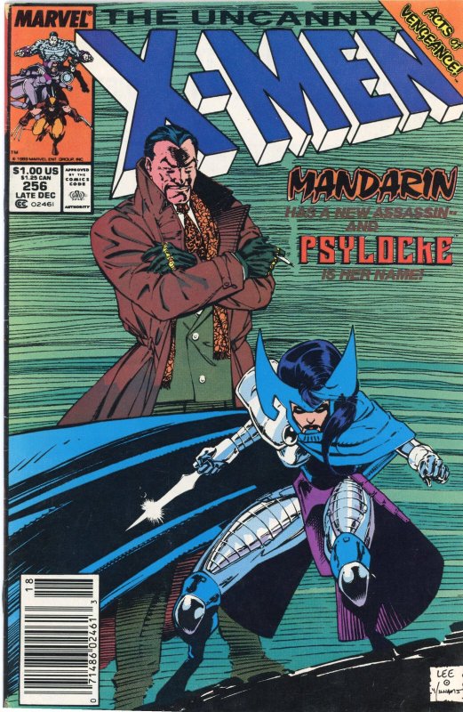 Uncanny X-Men #256 (Marvel Comics, 1989), raw comic book in VF/NM condition — front cover