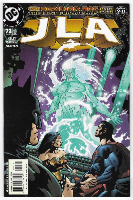 JLA #72 (DC Comics, 2002), raw, ungraded comic book — front cover