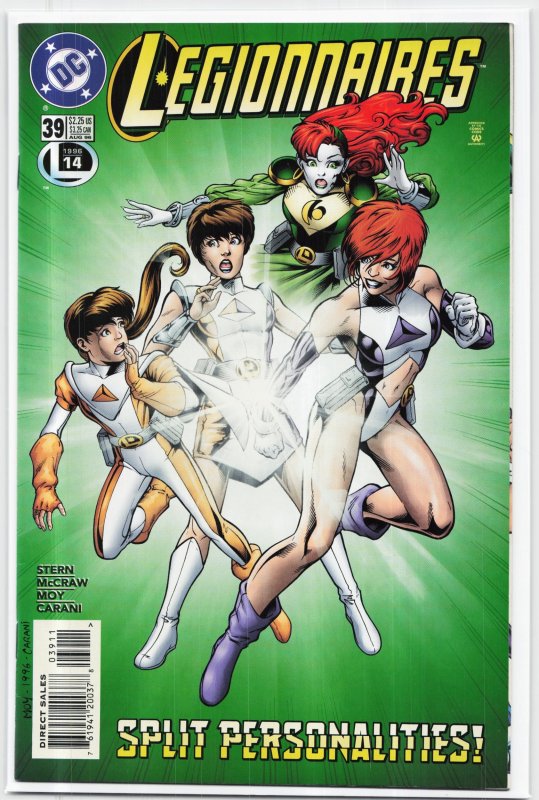 Legionnaires #39 (DC Comics, 1996), raw, ungraded comic book — front cover