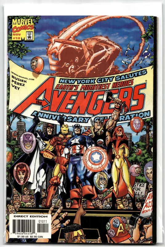 Avengers #10 (Marvel Comics, 1998), raw, ungraded comic book — front cover
